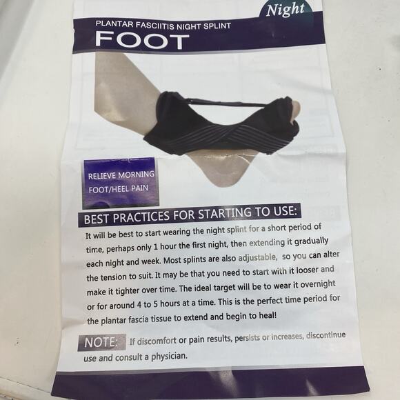 Plantar Fasciitis Night Splint Green Ball Carry Bag Foot Pain Relief NEW - Picture 2 of 6